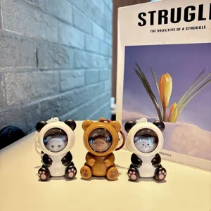 Leuke cartoon beer panda astronaut sleutelhanger hanger creatieve tas bedel nachtlampje