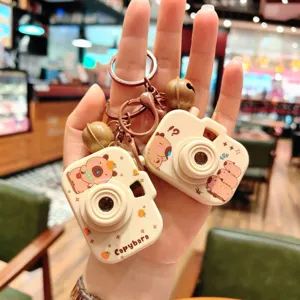 Süßer Cartoon Capybara Projektions Kamera Schlüsselanhänger Leuchtend Mini Spielzeug Taschenanhänger Schlüsselring Ornament Für Rucksack