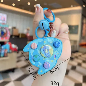 Kreatives Cartoon Rakete elektronische Spielkonsole Spielzeug Taschenanhänger mit Licht.