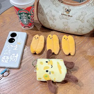 Cute cartoon plush food toy bag pendant keychain cute doll funny doll accessory