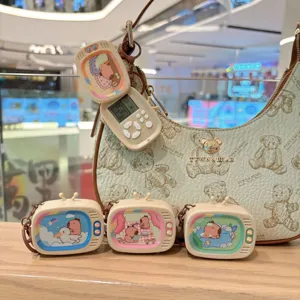 Simpatico capibara retrò TV portachiavi cartone animato borsa ciondolo studente regalo giocattolo