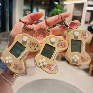 Cute Capybara Mini Game Console Keychain Creative Decompression Toy Bag Pendant
