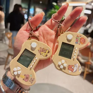 Cute Capybara Handheld Game Console Keychain Mini Decompression Toy Bag Pendant Gift