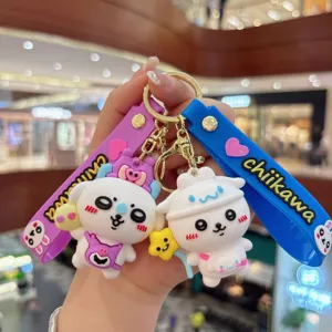 Schattige Chiikawa PVC sleutelhanger cartoon anime pop tas hanger accessoire cadeau.