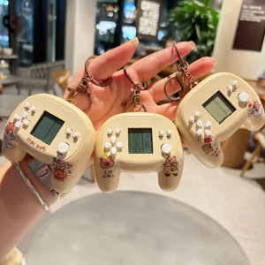 Cute Capybara Whack-A-Mole Handheld Game Machine Keychain Creative Stress Relief Mini Arcade Toy Backpack Pendant Gift