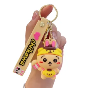 Leuke Chiikawa PVC sleutelhanger, geweldige tekenfilm kostuum pop tas hanger voor alle fans.