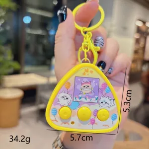 Detail view of the cute cartoon animal keychain, showing compact size, smooth surface texture, and delightful design features clearly.