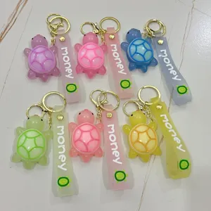 Llavero de tortuga de dibujos animados PVC colorido colgante de bolso regalo ideal