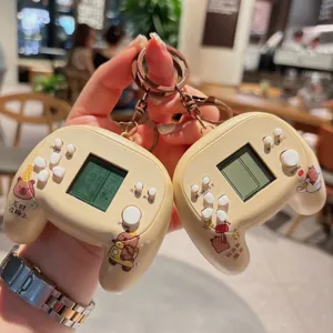 Cute capybara mini game console keychain decompression toy bag charm gift for kids