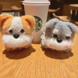 Simpatico cucciolo di peluche portachiavi ciondolo per borsa bambola soffice accessorio