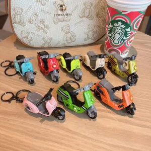 Creative Alloy Car Model Keychain Cartoon Electric Scooter Key Ring Pendant Charm Bag Ornament Gift For Unisex Accessories