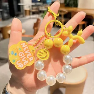 Niedlicher Acryl Perlen Ballon Hund Schlüsselanhänger Handgelenk Anhänger für Taschen und Handy.