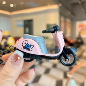 Cute mini scooter keychain alloy motorcycle toy bag pendant gift for daily use and decoration
