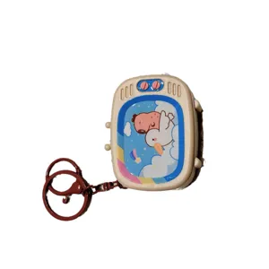 Simpatico portachiavi mini TV capybara cartone animato giocattolo antistress bambini