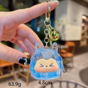 Simpatico portachiavi kiki glitter liquido ciondolo borsa acrilico trasparente regalo