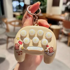 Cute capybara game controller keychain decompression toy bag pendant cute gift for friends kids