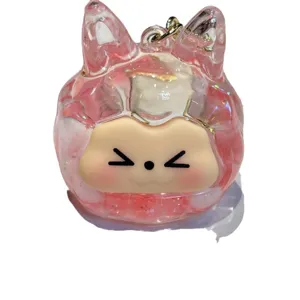 Simpatico portachiavi liquido sabbia mobile rosa ciondolo borsa accessorio carino regalo