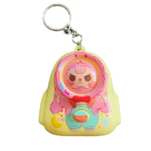 Cute cartoon changing face doll keychain backpack pendant decompression toy for kids and students