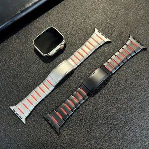Stainless steel watch band two-color curved strap for Apple Watch Series ultra metal accessory