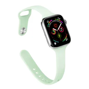 Silicone replacement watch band compatible with smart watch slim mint green accessory