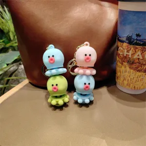 Cute octopus keychain decompression toy rotating stacked bag pendant lovely gift item