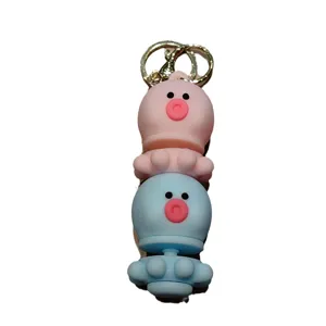 Cute rotating octopus stacking keychain decompression toy lovely bag pendant gift for friends
