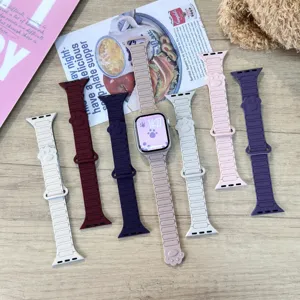 Silicone Magnetic Smart Watch Band Universal Soft Replacement Strap With Cute Dog Paw Design For Men And Women