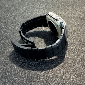 Stainless steel watch band metal link strap detail view compatible for Apple Watch Ultra S9