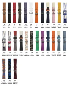 Replacement leather watch band compatible with smartwatches, various stylish color options available.