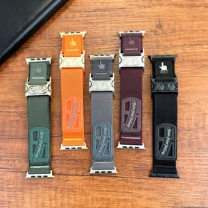 Cinturino per orologio in nylon compatibile per Apple Watch Ultra stile meca bande sportive