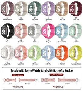 Bracelet en silicone pour Apple Watch avec taches colorées, bracelet respirant multicolore.