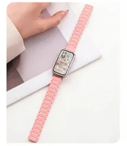 Rosa Silikon Magnet Uhrenarmband für Smart Fitness Tracker, bequemer Ersatz Armband.