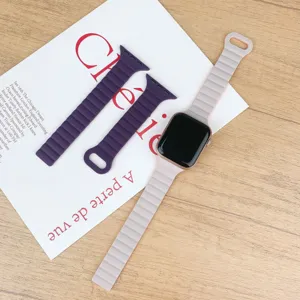 Silikon Magnet Uhrenarmband kompatibel mit Apple Watch Ultra SE Serie 1-12 Ersatzband.