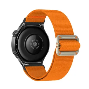Oranje elastische nylon horlogeband vervanging met metalen gesp voor smartwatch accessoires.