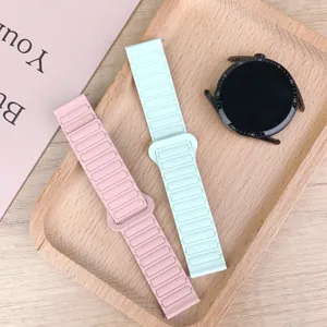 Silicone magnetic watch strap replacement compatible with smartwatches, soft and durable daily wear.