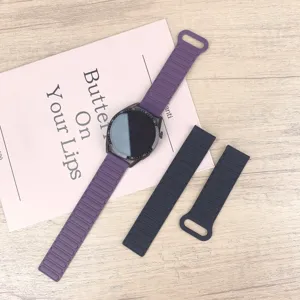 Silicone magnetic watch strap replacement band compatible with smart watch models securely.