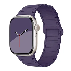 Silicone Magnetic Watch Band Compatible with Apple Watch Series Ultra Purple Strap