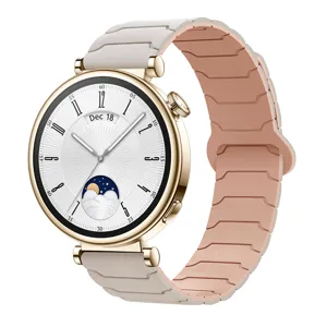 Silicone magnetic watch strap replacement compatible with smartwatches, stylish and comfortable.