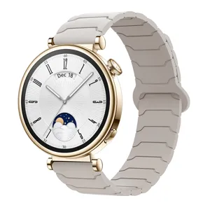 Silicone magnetic watch band replacement for smartwatch, comfortable and stylish daily wear accessory.
