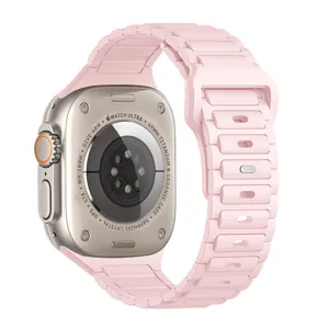 Cinturino orologio silicone rosa compatibile Apple Watch Ultra 49mm, cinturino ricambio.