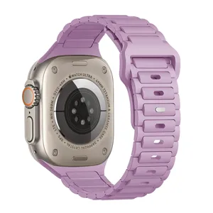 Cinturino di ricambio in silicone compatibile con Apple Watch Ultra, colore viola.
