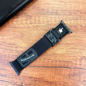 Cinturino per orologio in nylon stile mecha compatibile con Apple Watch, fibbia resistente.