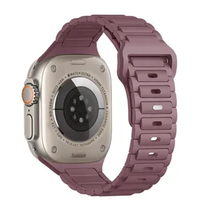Cinturino di ricambio in silicone per Apple Watch Ultra 49mm, comodo e resistente stile.