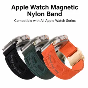 Cinturino per Orologio in Nylon per Smartwatch Stile Armatura Magnetica Ricambio Traspirante Modelli Compatibili