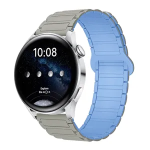 Primo piano dettagliato del cinturino per orologio magnetico in silicone.