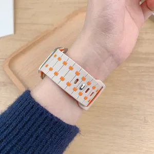 Cinturino per orologio in silicone di ricambio compatibile con Apple Watch, motivo chic.
