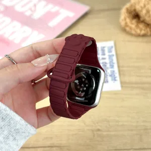 Silicone watch band with cute paw print design, magnetic buckle replacement strap for smart watch