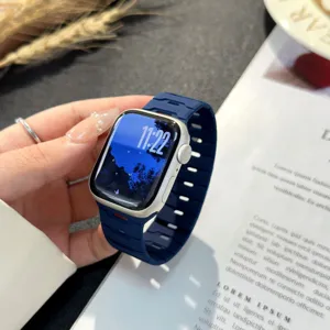 Cinturino per orologio in silicone magnetico blu compatibile con accessorio di ricambio