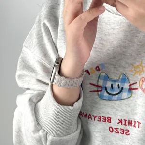 Silicone magnetic watch band detail, featuring cute paw design and soft texture for daily wear.