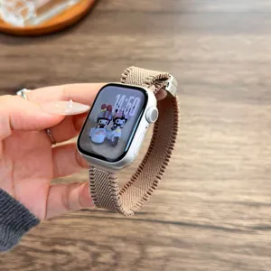 Gevlochten nylon magnetische band voor Apple Watch comfortabele elastische vervangende band stijlvolle lus.
